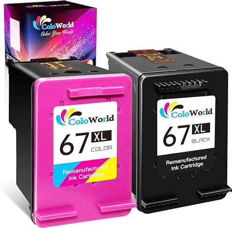 Amazon.com: ColoWorld for HP 67XL Ink Cartridges Black/Color Combo Pack ...