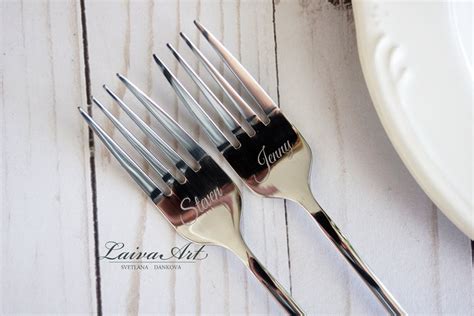 Personalized Cake Plate and Forks Set Dessert Fork Set Wedding - Etsy