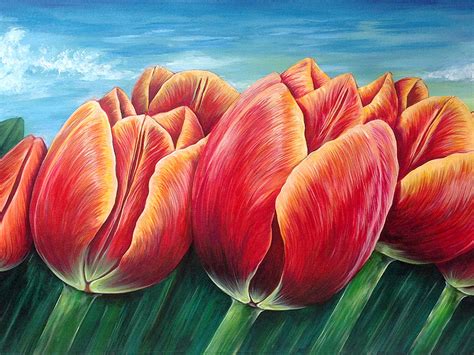 Tulips painting (acrylic on canvas) 4ft x 6ft by Ralph Cifra on Dribbble