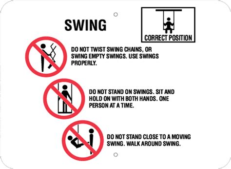 Swing Rules Playground Sign