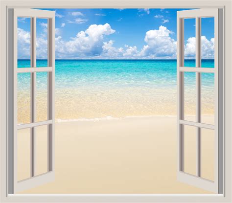 Beach View Through Window Free Stock Photo - Public Domain Pictures