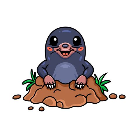 Cute little mole cartoon comes out from of the hole 13548501 Vector Art ...