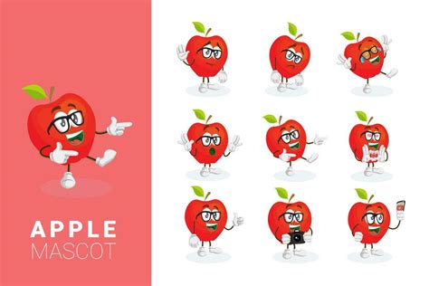 Cute characters for apple a complete set 11511629 Vector Art at Vecteezy