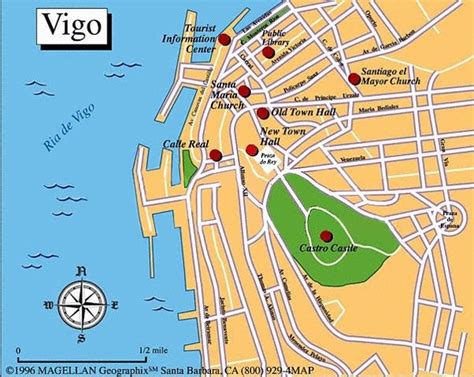 Map of Vigo, Galicia, Spain