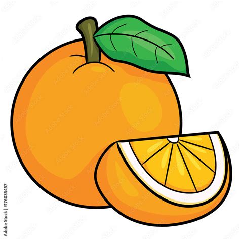 Orange Cartoon Illustration of cute cartoon orange. Stock-Vektorgrafik ...