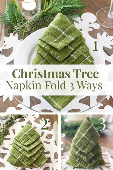 Easy Christmas Tree Napkin Fold & Video - In My Own Style