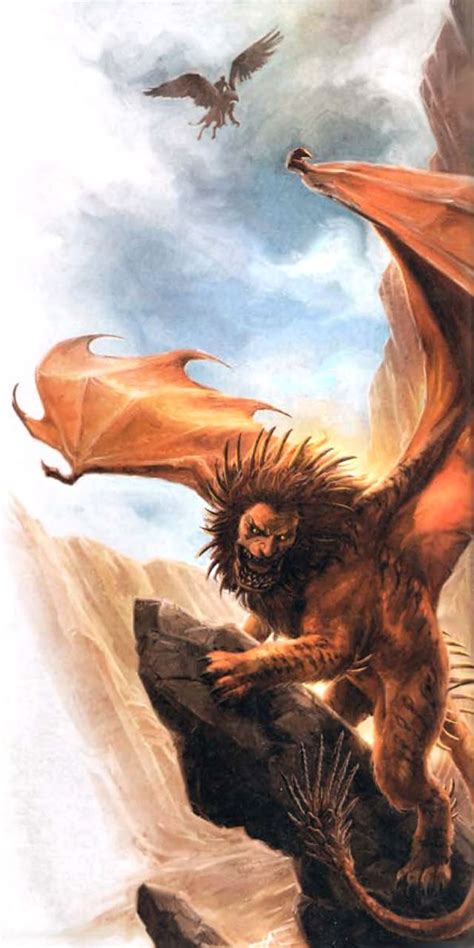 Manticore on the Cliff - Pathfinder PFRPG DND D&D 3.5 5E 5th ed d20 ...