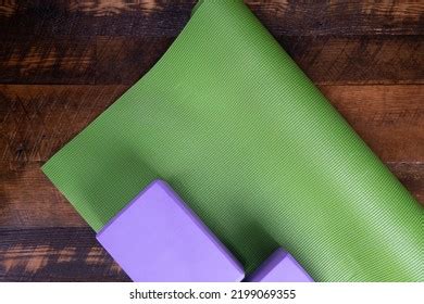 Yoga Mat Blocks On Wooden Floor Stock Photo 2199069355 | Shutterstock