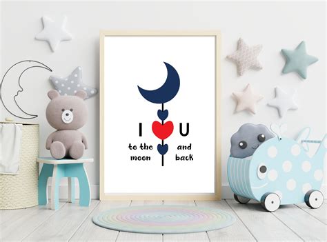 I Love to the Moon Wall Art Graphic by Nendiemeliaa · Creative Fabrica