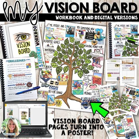 Vision Board Student Workbook, Goal Setting, It's Also a Poster ...