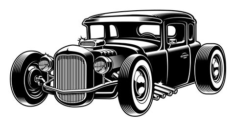 1934 Ford Hot Rod Vector Clipart High Quality Vector Black Line | Porn ...