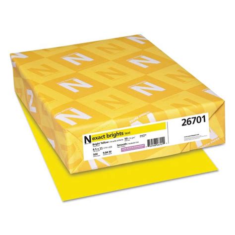 BRIGHT COLORED ELECTRIC YELLOW, 20 LB. COPY PAPER, 8.5 X 11, 500 SHEETS ...