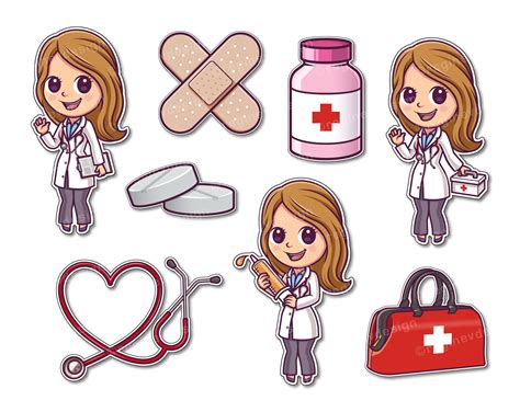 Cute Doctor Clipart Hospital Female Girl Medicine Doctor - Etsy