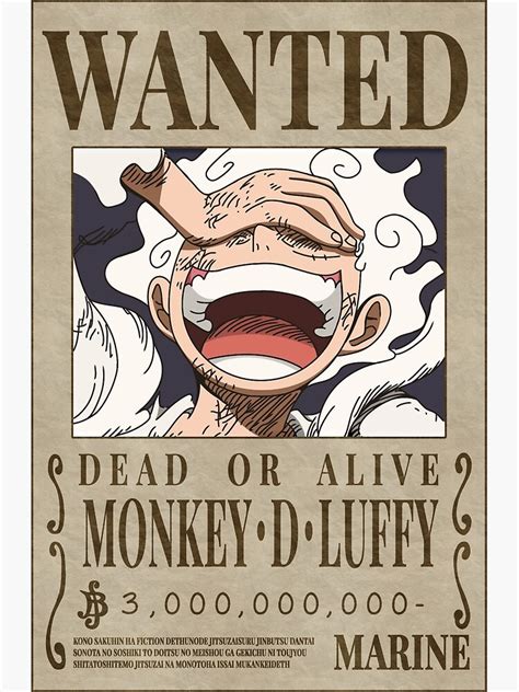 "Luffy Wanted Poster Post-Wano Updated Bounty" Poster for Sale by ...