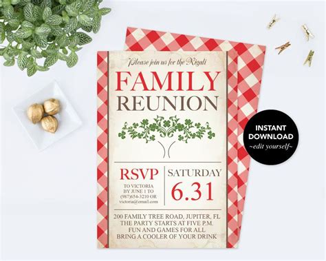 Family Reunion Invitation Templates Free - Printable Word Searches