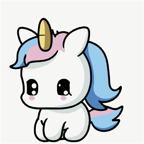 linda ilustración de unicornio unicornio kawaii chibi estilo de dibujo ...