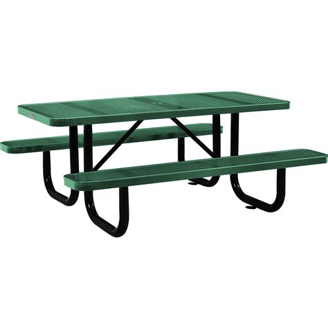 72" Rectangular Picnic Table, Surface Mount, Green | eBay