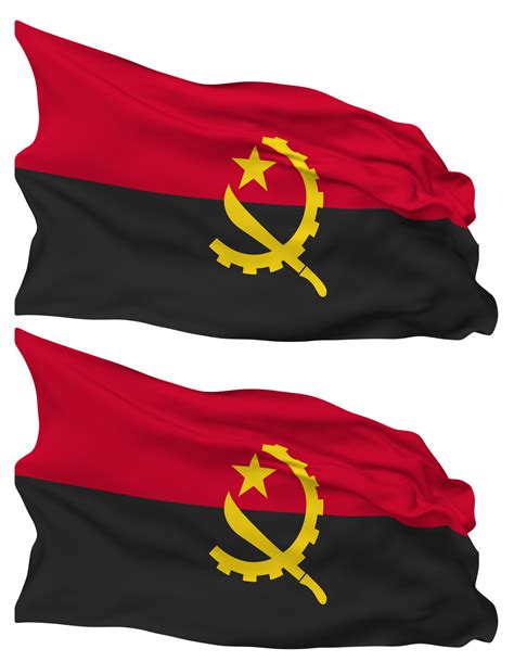 angola bandera olas aislado en llanura y bache textura, con ...