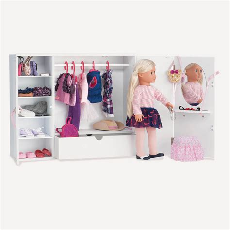 Our Generation, Wooden Wardrobe, Fashion Closet for 18-inch Dolls ...