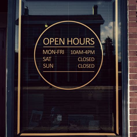 Open Hours Sign. Store Hours Modern Business Vinyl Window | Etsy ...