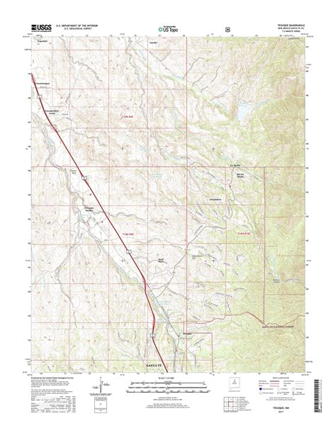 MyTopo Tesuque, New Mexico USGS Quad Topo Map