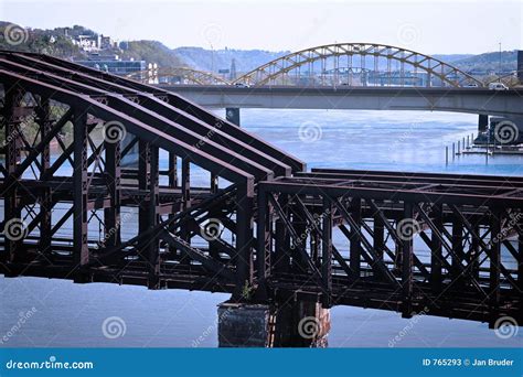 Old-fashioned train bridge stock image. Image of house - 765293