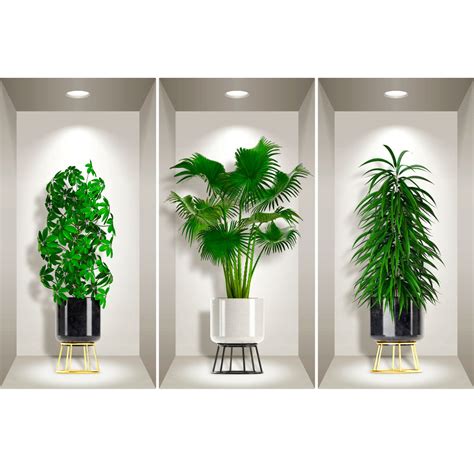 Wall stickers 3D leafy plants – Wall decals WALL DECAL 3D 3D effects ...