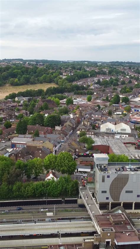 High Angle View of British Residential Homes at Luton Town of England ...