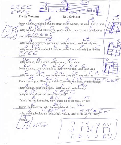 Pretty Woman (Roy Orbison) Guitar Chord Chart | Guitar chords, Music ...