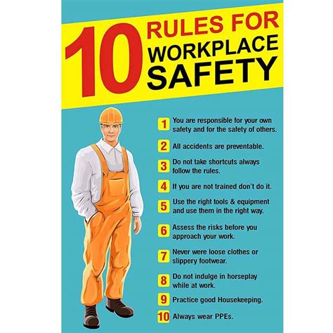 Buy Signageshop Sp-243654 10 Rules For Workplace Safety Online at ...