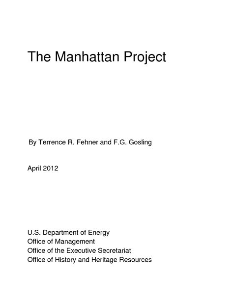 SOLUTION: The manhattan project - Studypool