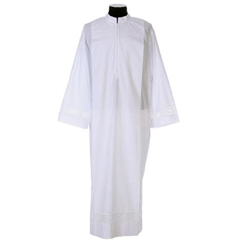 Catholic Alb with lace partition 65% polyester 35% cotton with front ...