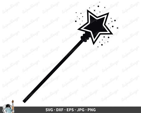 Wand Svg Magic Wand Svg Princess Wand, Silhouette Fairy Princess ...