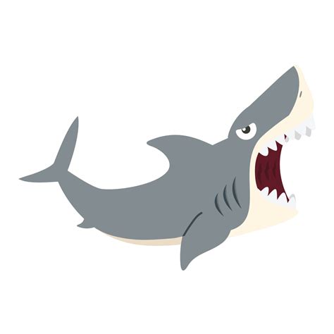 Great White Shark open mouth cartoon 20609506 Vector Art at Vecteezy