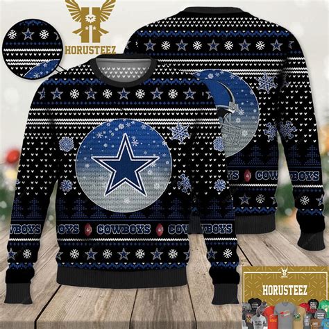 Dallas Cowboys Vintage Night Cowboys Black Christmas Ugly Sweater ...