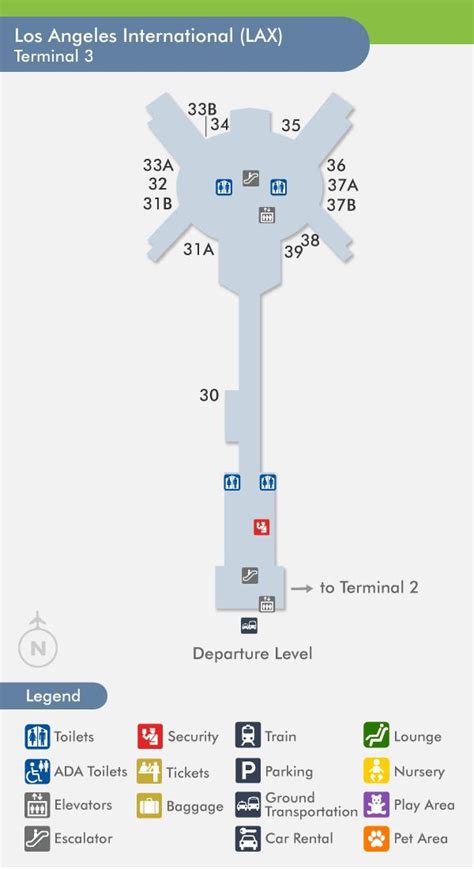 Lax terminal 3 map - Map of lax terminal 3 (California - USA)