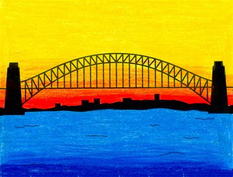 Easy How to Draw a Bridge Tutorial and Bridge Coloring Page