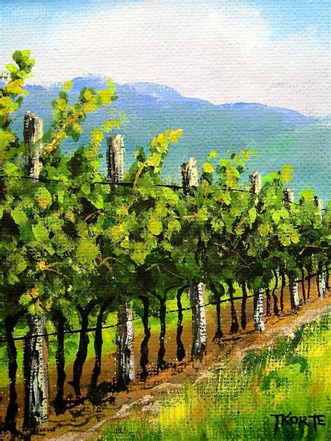 vineyard before driving up the grapevine | Vineyard painting, Vineyard ...