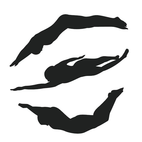 Free Vector | Hand drawn swimming silhouette set