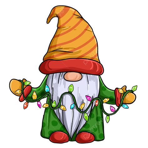 Christmas Gnomes Clipart PNG Images, Christmas Gnome Holding Light ...