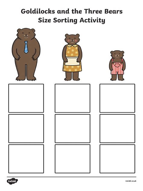 Printable Goldilocks And The Three Bears Activities - Printable Templates