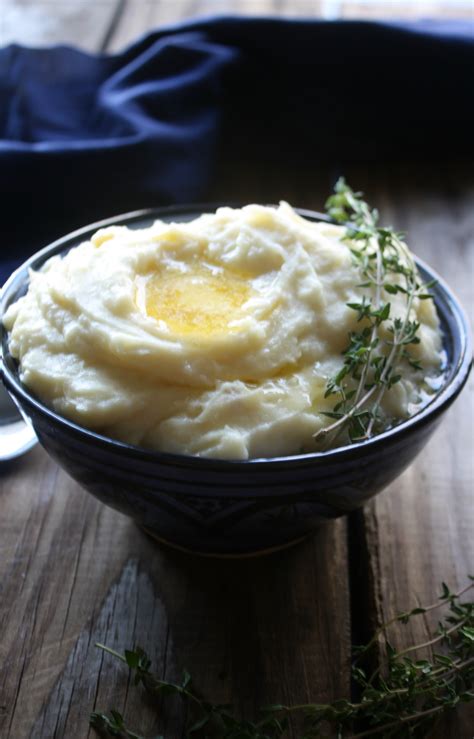 Mashed Parsnips and Potatoes with Thyme Infused Butter - Daily Appetite