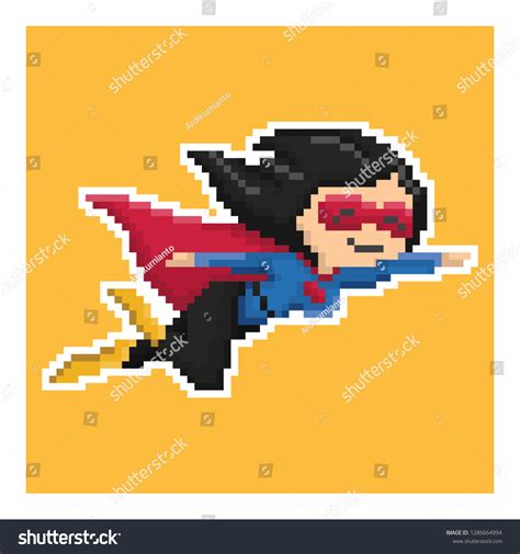 Woman Superhero Pixel Art Stock Vector (Royalty Free) 1286664994 ...