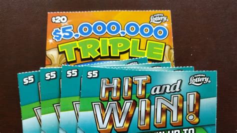 New scratchies!!!! $5 Hit and win, and $20 5mil triple match - YouTube