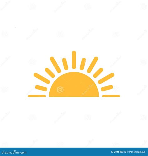 A Half Sun Is Setting Downwards Icon Vector Sunset Concept For Graphic ...