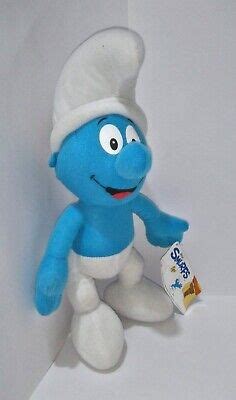 THE SMURFS BLUE Male Smurf Plush Soft Toy Figure With Tag Play By Play ...