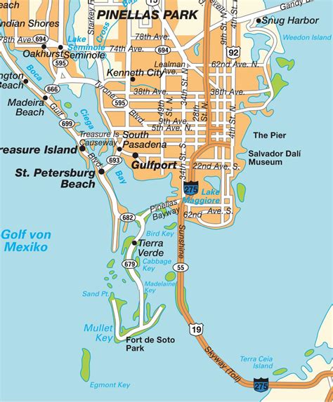 Map St. Petersburg FL, Florida, USA. Maps and directions at hot-map.