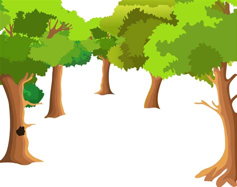 Cartoon Forest Clipart Transparent Background Cartoon Hand Painted ...