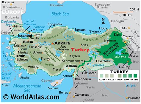 Turkey Map / Geography of Turkey / Map of Turkey - Worldatlas.com