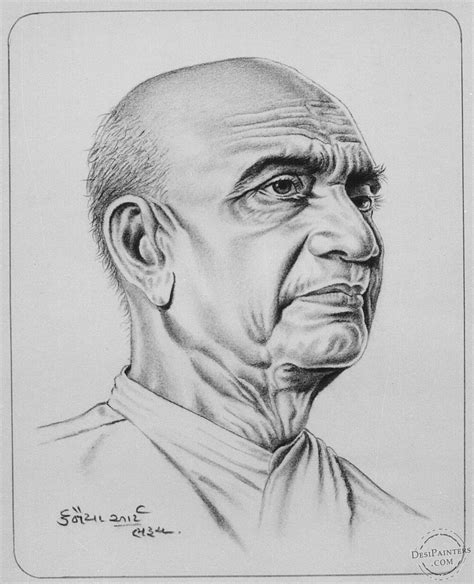 Pencil Sketch of Sardar Patel | DesiPainters.com